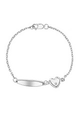 lovely sterling silver heart baby id bracelet